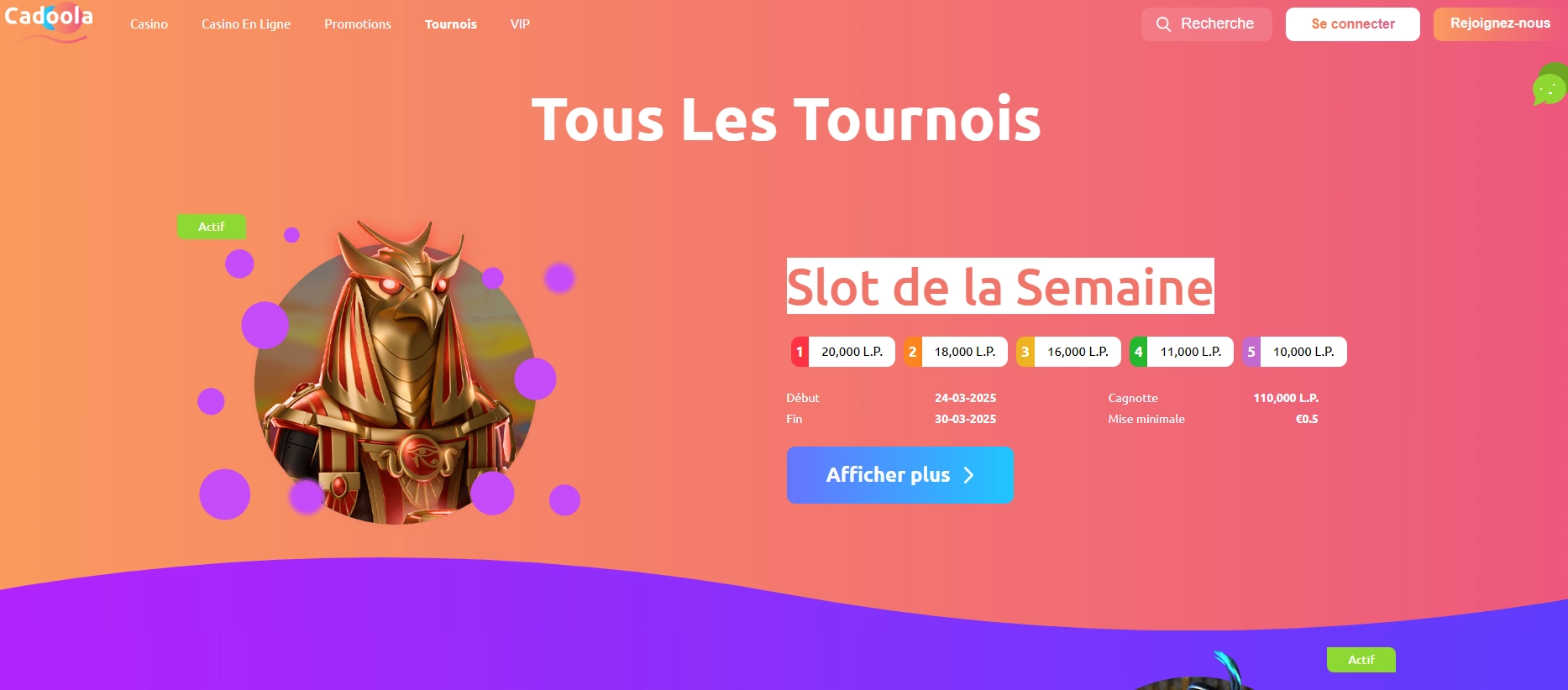 Cadoola Casino - Découvrez des offres de bonus attractives Offres de bonus Cadoola Casino